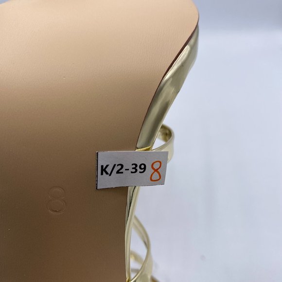 FSJ Gold Strappy Gladiator High Heel Sandals - Picture 9 of 9